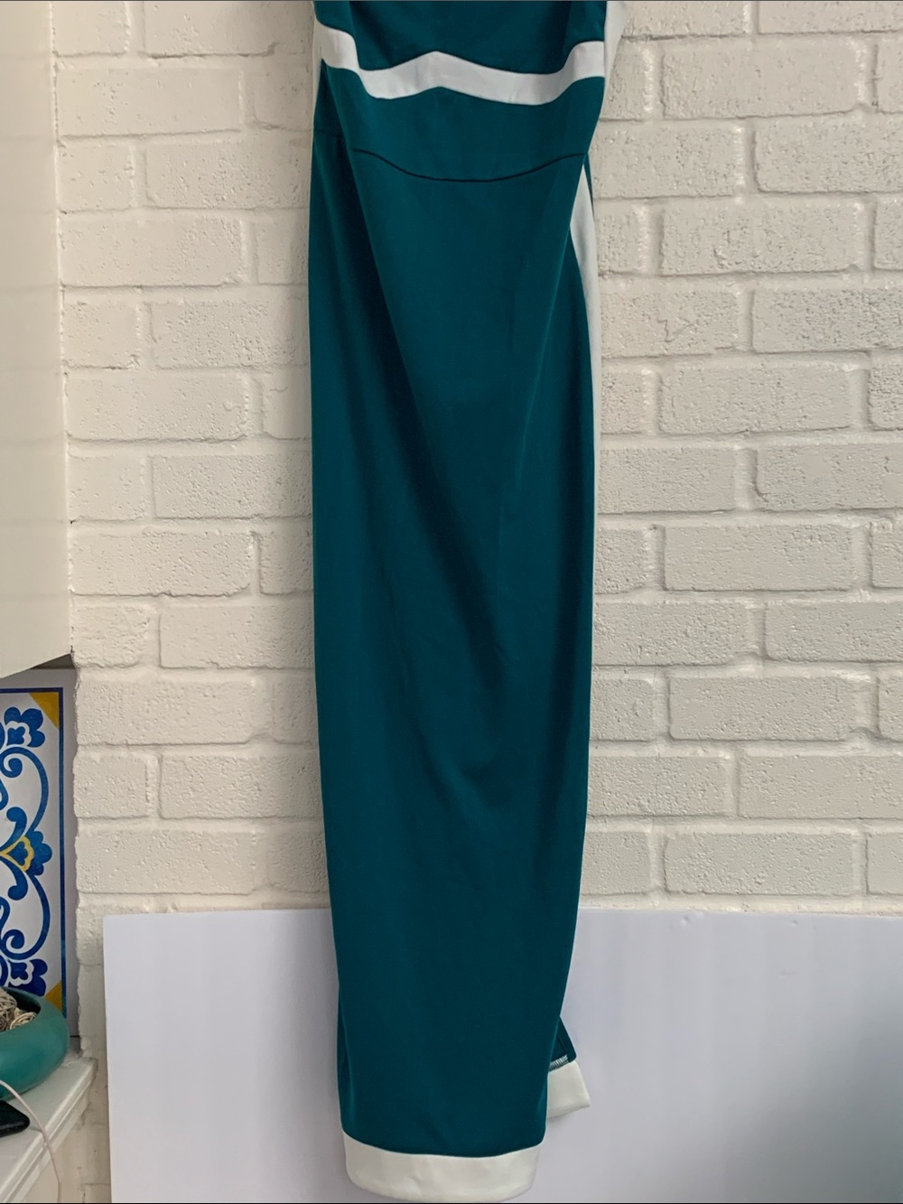 Teal and White Long Women's tube dress
